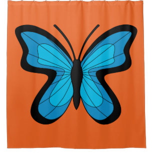 Blue Butterfly Shower Curtain