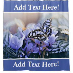 Blue Butterfly Shower Curtain