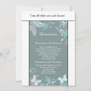 Blue Butterfly Spring 3.5x6 Directions Card