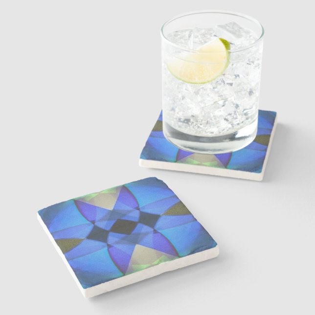 Blue Butterfly Stone Coaster (Side)
