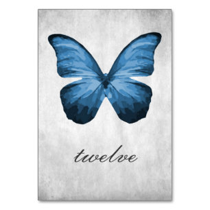 Blue Butterfly Table Number Card