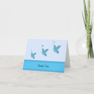 Blue Butterfly Thank You Card