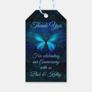 Blue Butterfly Thank You Gift Tags