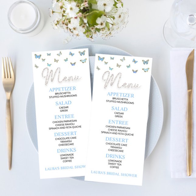 Blue Butterfly Themed Bridal Shower Food Menu (Creator Uploaded)