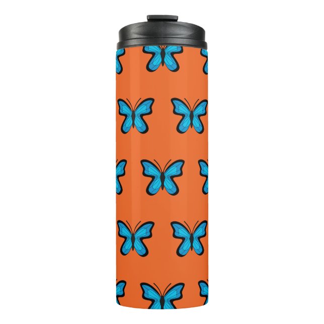 Blue Butterfly Thermal Tumbler (Front)
