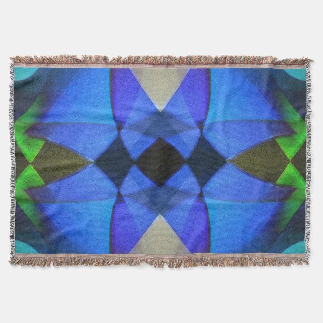 Blue Butterfly Throw Blanket (Front)