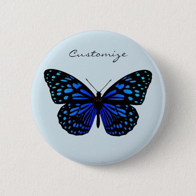 Blue Butterfly Thunder_Cove 6 Cm Round Badge (Front)