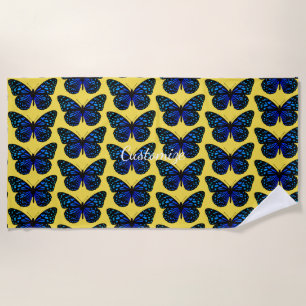 Blue Butterfly Thunder_Cove Beach Towel