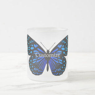 Blue butterfly Thunder_Cove Frosted Glass Coffee Mug