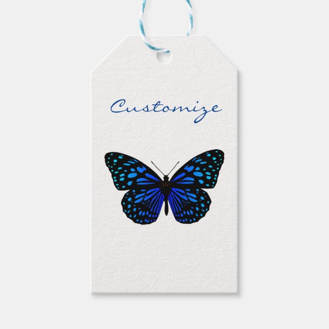 Blue butterfly Thunder_Cove Gift Tags (Front)