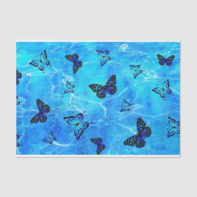 Blue Butterfly Tissue Paper (Front)