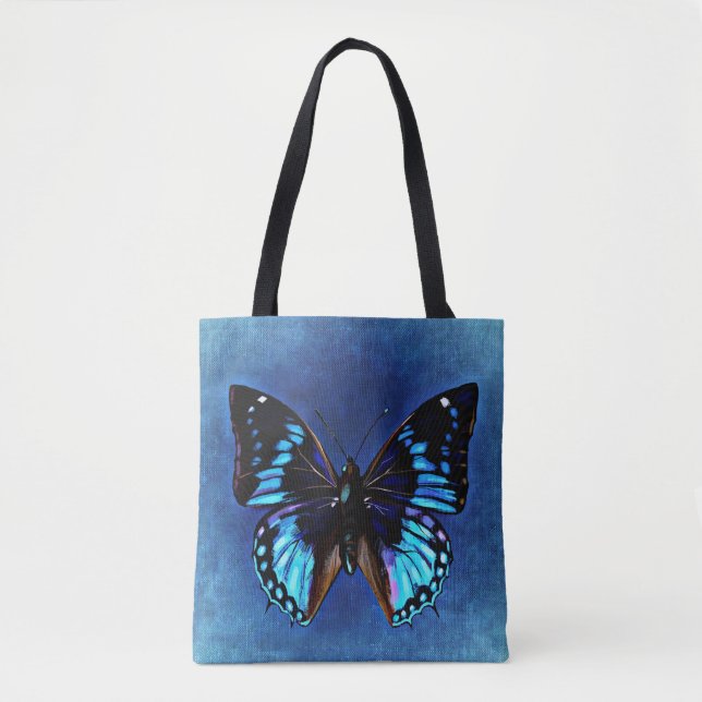 Blue Butterfly Tote Bag (Front)