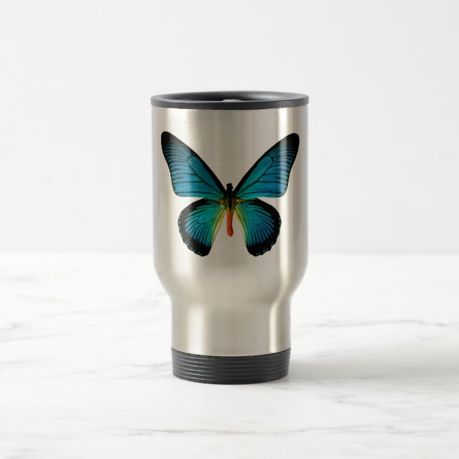 Blue Butterfly Travel Mug (Center)