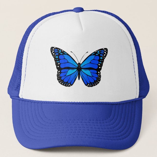Blue butterfly trucker hat (Front)