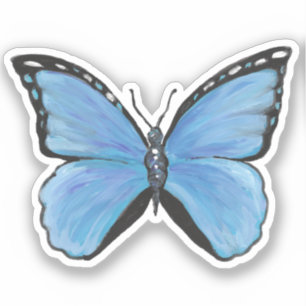 Blue Butterfly Vinyl Sticker