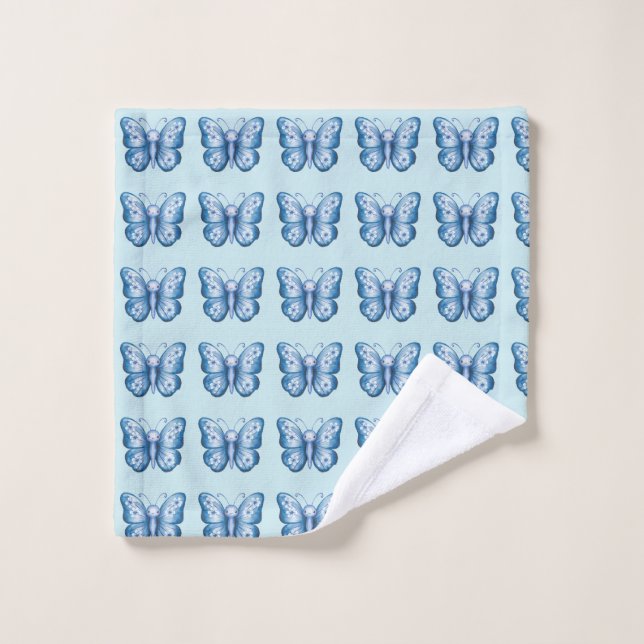 Blue Butterfly Wash Cloth (Wash Cloth)