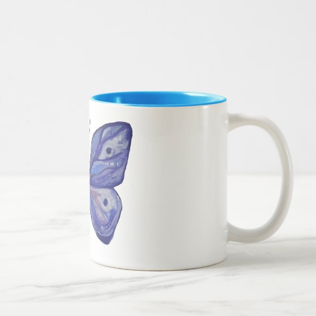 Blue Butterfly Watercolor  325 ml  Two-Tone Mug (Right)