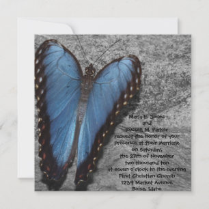 Blue Butterfly Wedding Invitation