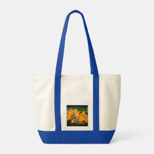 Blue butterfly with Tropical Rhododendron Tote Bag