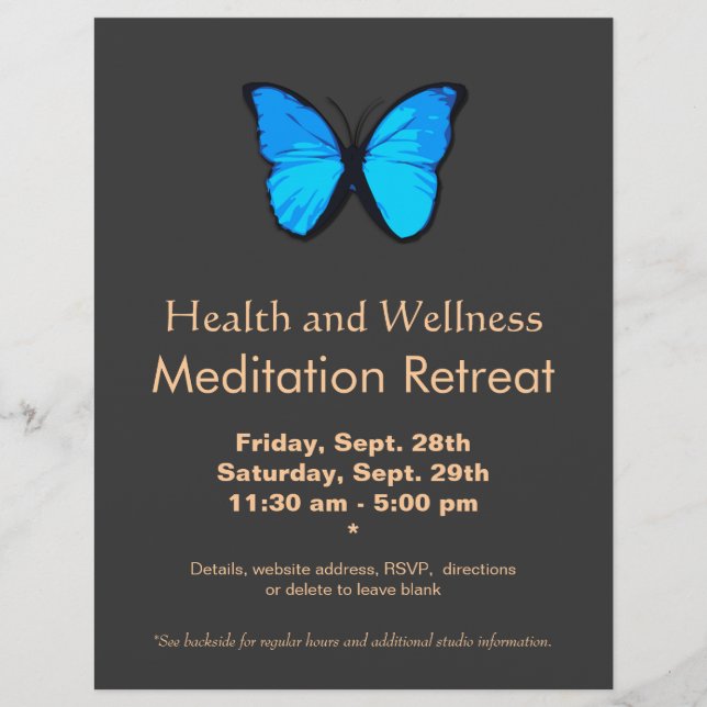 Blue Butterfly Women's Health and Wellness Flyer (Front)