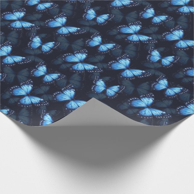 Blue Butterfly Wrapping Paper (Corner)