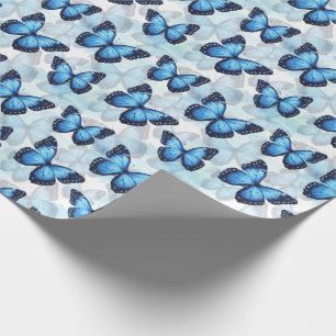 Blue Butterfly Wrapping Paper