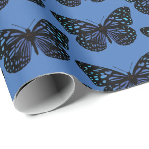Blue Butterfly Wrapping Paper