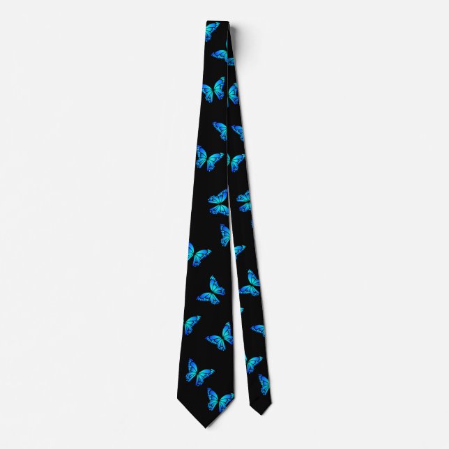 Blue Butterflys by storeman Tie (Front)