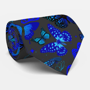 Blue Butteries Pattern 2506. D Grey BG Tie