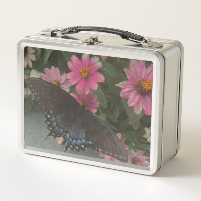 blue Butterly Metal Lunch Box (Front)