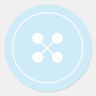 Blue Button Baby Shower Favour Sticker