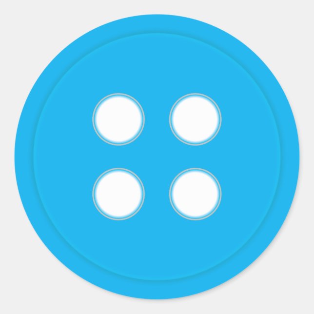 Blue Button Classic Round Sticker (Front)