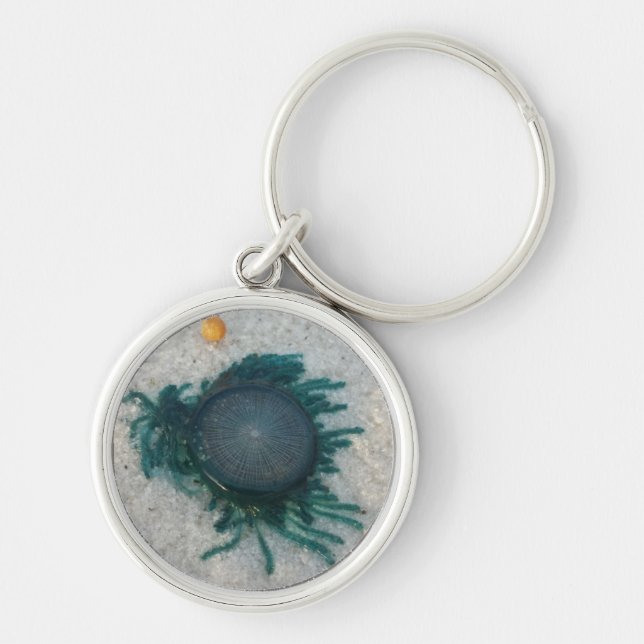 Blue Button Jellyfish Key Ring (Front)