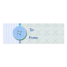 Blue Buttons and Stripes Gift Tag