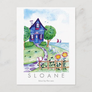 blue by the sea postcard