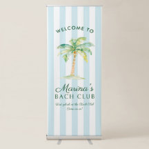 Blue Cabana Stripes Palm Bach Club Welcome