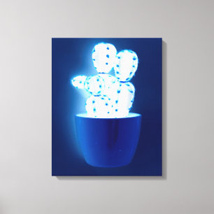 Blue cactus canvas print