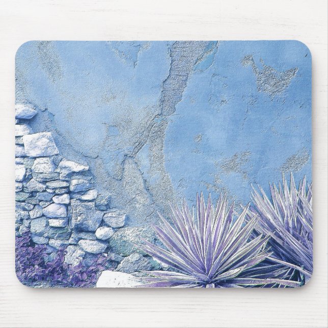 BLUE CACTUS GARDEN MOUSE MAT (Front)