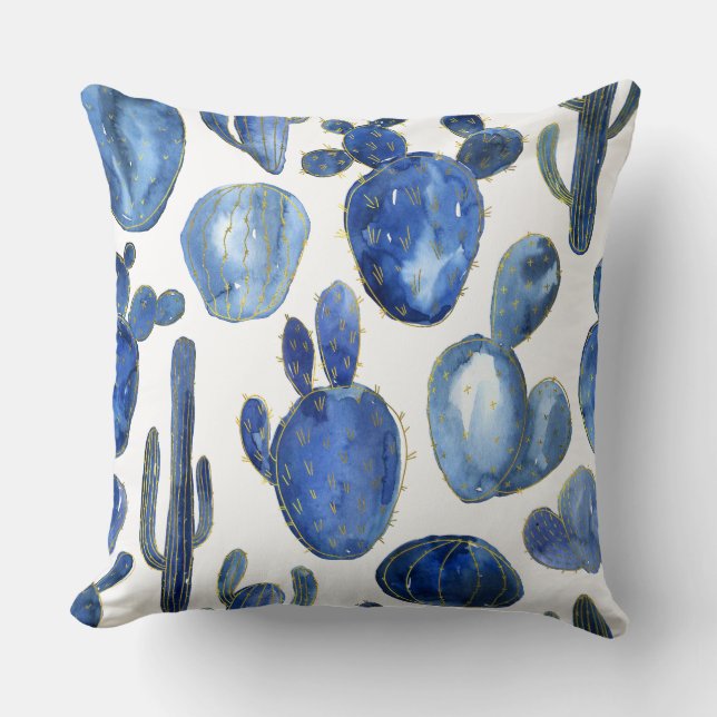 Blue Cactus Home Decor Gold Desert Chic Cushion (Front)