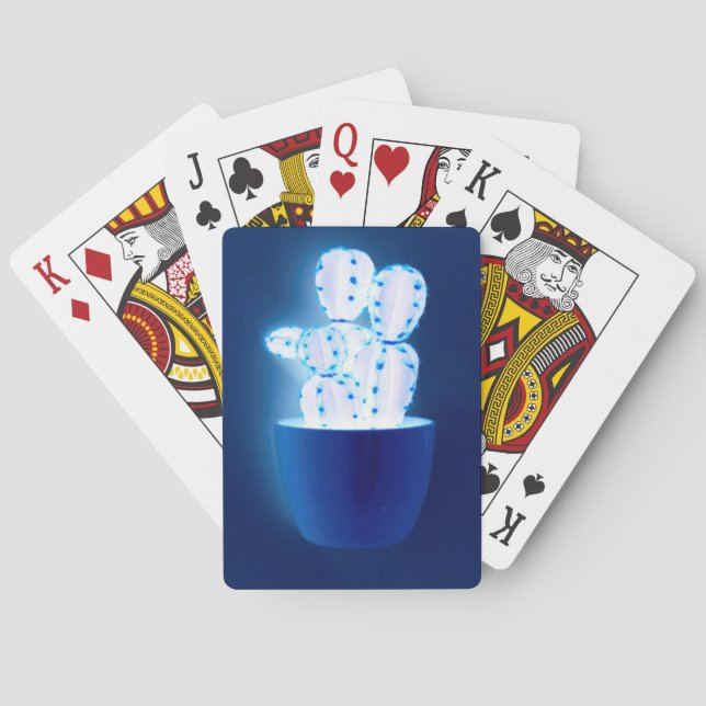 Blue cactus playing cards (Back)