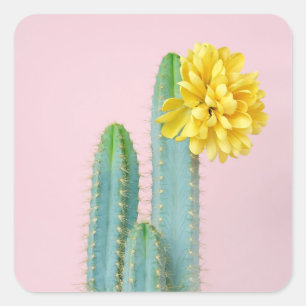 Blue Cactus Trio Square Sticker