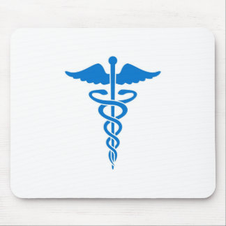 Blue Caduceus Mouse Mat