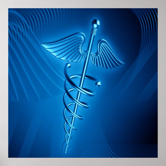Blue Caduceus Poster (Front)
