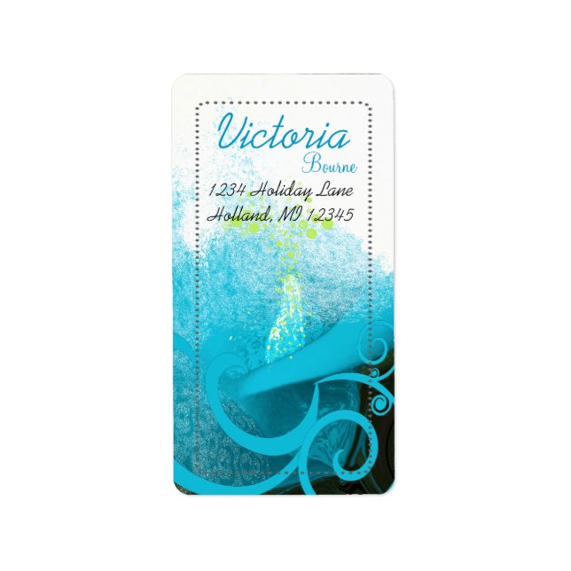 Blue Cala Lily Return Address Labels (Front)