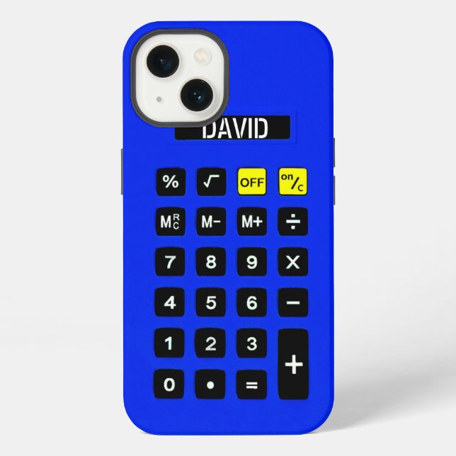 Blue Calculator with Keypad    iPhone Case (Back)