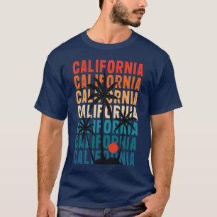 Blue California Vintage Sunset Colours T-Shirt