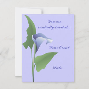 Blue Calla Lily Floral Invitation