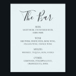 Blue calligraphy script wedding drinks bar menu poster<br><div class="desc">Blue script wedding drinks bar menu poster. Suitable for birthday,  anniversary and any other party. Please contact me if you need additional items.</div>