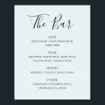 Blue calligraphy script wedding drinks bar menu poster<br><div class="desc">Blue script wedding drinks bar menu poster. Suitable for birthday,  anniversary and any other party. Please contact me if you need additional items.</div>