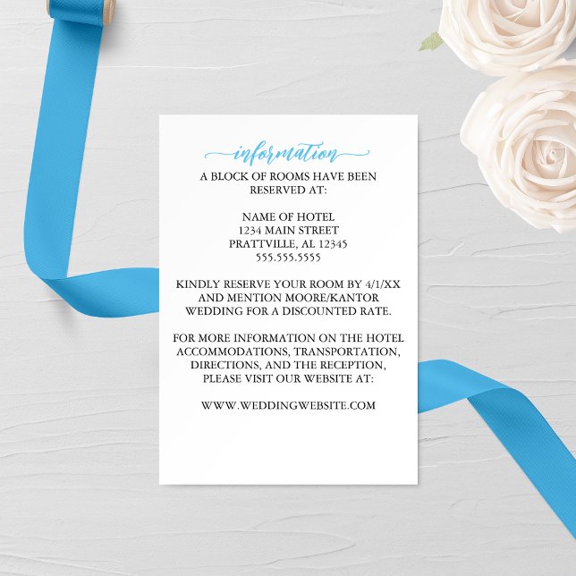 Blue Calligraphy Wedding Enclosure Card (Creator Uploaded)